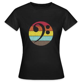 Bass Clef. Bass clef vintage distressed - Women's T-Shirt - black - Front - AI Model Female 172 dark (172cm)