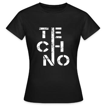 Minimal Techno - Frauen T-Shirt - Schwarz - Vorne - AI Model Female 172 dark (172cm)