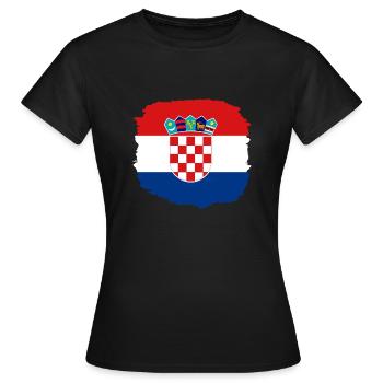 Drapeau de la Croatie Mer Adriatique Drapeau de Zagreb Croate - T-shirt Femme - noir - Devant - AI Model Female 172 dark (172cm)