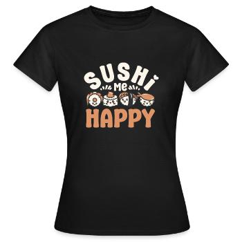 Amateur de sushis Sushi Me Happy Sushi - T-shirt Femme - noir - Devant - AI Model Female 172 dark (172cm)