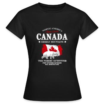 Canada - Ours polaire - Drapeau du Canada - T-shirt Femme - noir - Devant - AI Model Female 172 dark (172cm)