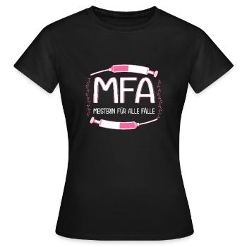 Arzthelferin Meisterin MFA - Frauen T-Shirt - Schwarz - Vorne - AI Model Female 172 dark (172cm)