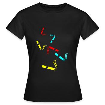 Zigarre Symbol - Frauen T-Shirt - Schwarz - Vorne - AI Model Female 172 dark (172cm)