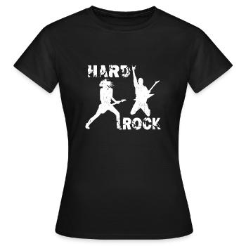 Hard Rock Gitarristen - Frauen T-Shirt - Schwarz - Vorne - AI Model Female 172 dark (172cm)