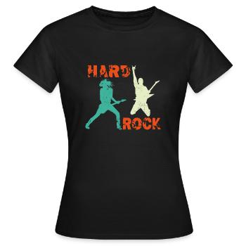 Hard Rock Gitarristen - Frauen T-Shirt - Schwarz - Vorne - AI Model Female 172 dark (172cm)