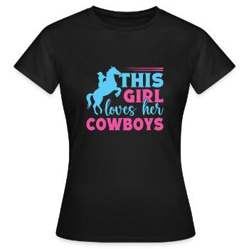 Western Rider Cette fille aime ses cow-boys Cowgirls - T-shirt Femme - noir - Devant - AI Model Female 172 dark (172cm)