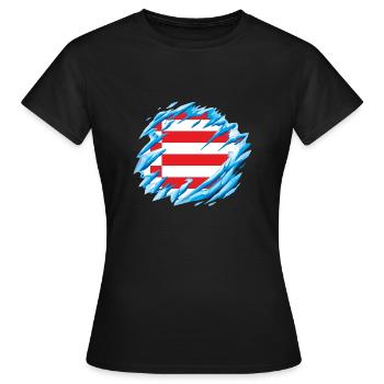 Bremen Flagge Bremer Fahne - Frauen T-Shirt - Schwarz - Vorne - AI Model Female 172 dark (172cm)