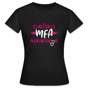 MFA en tant qu’assistant médical - T-shirt Femme - noir - Devant - AI Model Female 172 dark (172cm)