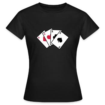 poker cards - Frauen T-Shirt - Schwarz - Vorne - AI Model Female 172 dark (172cm)
