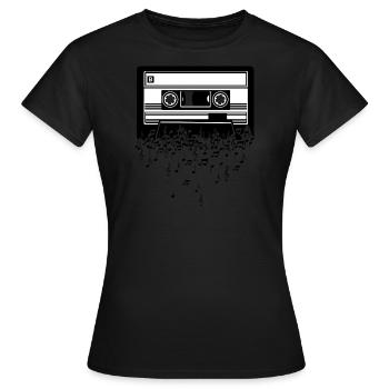 Cassette de musique Retro Vintage 80s 90s Gift - T-shirt Femme - noir - Devant - AI Model Female 172 dark (172cm)