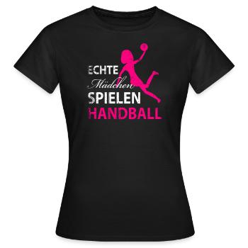 Echte Maedchen spielen Handball - Frauen T-Shirt - Schwarz - Vorne - AI Model Female 172 dark (172cm)