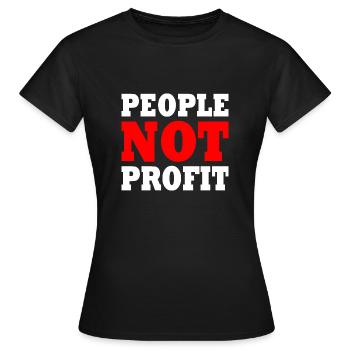 People not profit - T-shirt Femme - noir - Devant - AI Model Female 172 dark (172cm)