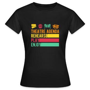 Théâtre musical Agenda Répétition Pièce de théâtre Apprécier le design - T-shirt Femme - noir - Devant - AI Model Female 172 dark (172cm)