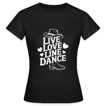 Amour en direct Danse en ligne Danse en ligne Danse amusante - T-shirt Femme - noir - Devant - AI Model Female 172 dark (172cm)