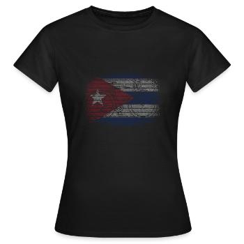 Kuba Flagge Karibik Urlaub Cuba Reise Havanna - Frauen T-Shirt - Schwarz - Vorne - AI Model Female 172 dark (172cm)