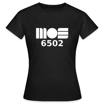 MOS 6502 CPU Retro Computing - Frauen T-Shirt - Schwarz - Vorne - AI Model Female 172 dark (172cm)