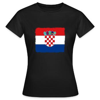 Drapeau de la Croatie Mer Adriatique Drapeau croate de Zagreb - T-shirt Femme - noir - Devant - AI Model Female 172 dark (172cm)