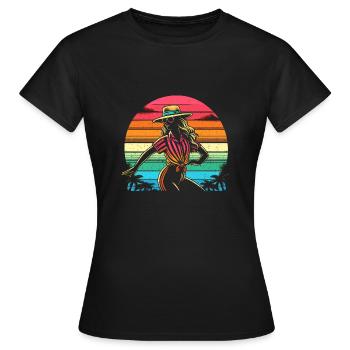 Rétro Vintage danseuse - cadeau danseurs - T-shirt Femme - noir - Devant - AI Model Female 172 dark (172cm)