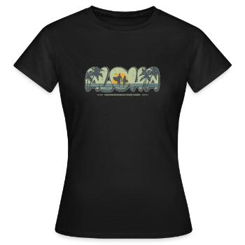 Aloha - Endless Summer on Waikiki Beach - Women's T-Shirt - black - Front - AI Model Female 172 dark (172cm)