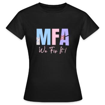MFA We Fix It Assistant médical - T-shirt Femme - noir - Devant - AI Model Female 172 dark (172cm)