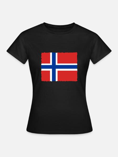 Vlag van Noorwegen Scandinavië Noorse vlag - Vrouwen T-shirt - zwart