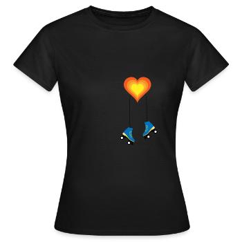 Patins à roulettes patinage à roues alignées femmes cadeau de patinage à roulettes - T-shirt Femme - noir - Devant - AI Model Female 172 dark (172cm)