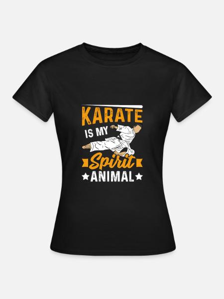 Karate ist mein Krafttier - Frauen T-Shirt - Schwarz