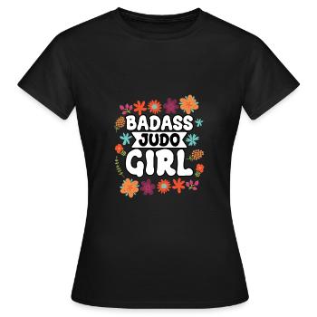 Badass Judo Mädchen - Frauen T-Shirt - Schwarz - Vorne - AI Model Female 172 dark (172cm)