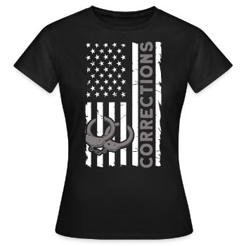 Handschellen Justizvollzugsbeamter Gefängniswärter - Frauen T-Shirt - Schwarz - Vorne - AI Model Female 172 dark (172cm)