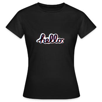 Hello - Women's T-Shirt - black - Front - AI Model Female 172 dark (172cm)