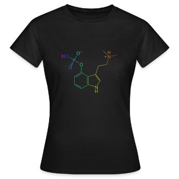 Psilocybin Molekül Chemie Magic Mushrooms Pilz Psy - Frauen T-Shirt - Schwarz - Vorne - AI Model Female 172 dark (172cm)