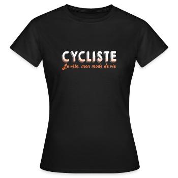 cycling lifestyle - Women's T-Shirt - black - Front - AI Model Female 172 dark (172cm)