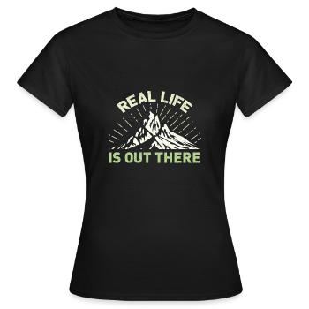 Dehors dehors là l'aventure en plein air - T-shirt Femme - noir - Devant - AI Model Female 172 dark (172cm)