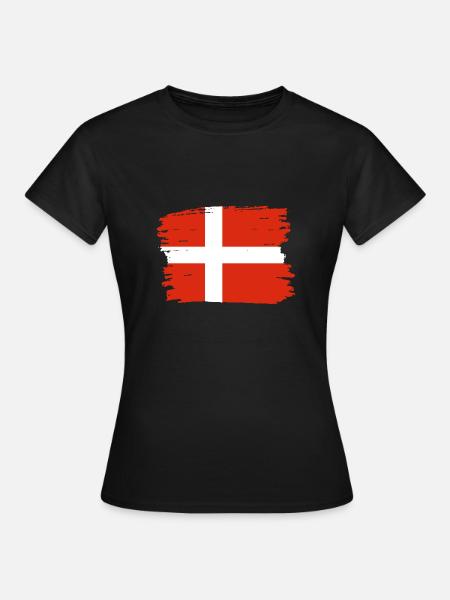 Dänemark Flagge Skandinavien Dänische Flagge Reise - Dame-T-shirt - sort