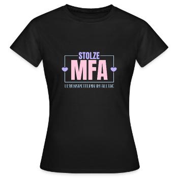 MFA Fier assistant médical - T-shirt Femme - noir - Devant - AI Model Female 172 dark (172cm)