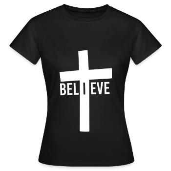 Glaube Vergebung Kreuz Jesus Geschenk Christlich - Frauen T-Shirt - Schwarz - Vorne - AI Model Female 172 dark (172cm)