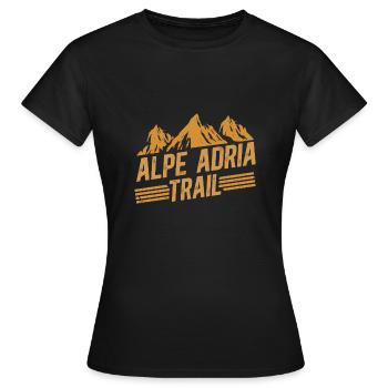 Alpenüberquerung Alpe Adria Trail Ferwanderweg - Frauen T-Shirt - Schwarz - Vorne - AI Model Female 172 dark (172cm)