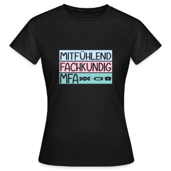 Assistant médical expert MFA - T-shirt Femme - noir - Devant - AI Model Female 172 dark (172cm)
