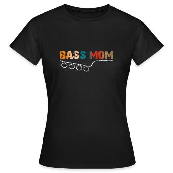 Mama spielt Bass mit Vintage Bassschlüssel - Frauen T-Shirt - Schwarz - Vorne - AI Model Female 172 dark (172cm)
