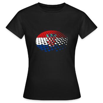 Kroatien Flagge Adria Zagreb Kroatische Fahne - Frauen T-Shirt - Schwarz - Vorne - AI Model Female 172 dark (172cm)