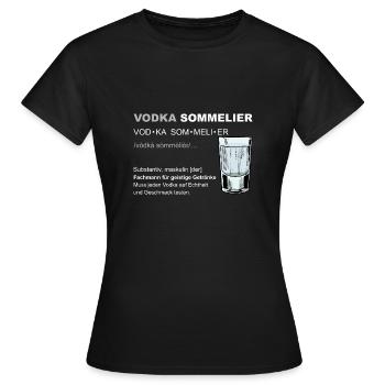 Vodka Sommelier Saufen JGA Männertag Party - Frauen T-Shirt - Schwarz - Vorne - AI Model Female 172 dark (172cm)