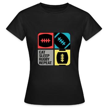 Rugby Rugby Joueur Rugby Saison Rugby Rugbytime - T-shirt Femme - noir - Devant - AI Model Female 172 dark (172cm)
