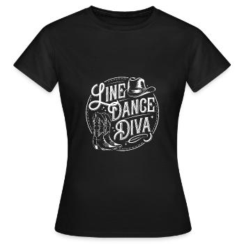 Line Dance Diva - Frauen T-Shirt - Schwarz - Vorne - AI Model Female 172 dark (172cm)