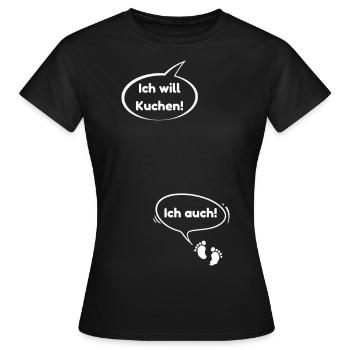Ich will Kuchen für Schwangere - Frauen T-Shirt - Schwarz - Vorne - AI Model Female 172 dark (172cm)