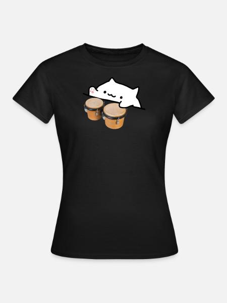 Mèmes Bongo Cat - T-shirt Femme - noir