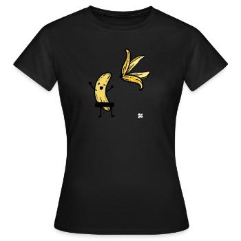 Banana Strip Gift Idea Food funny - Women's T-Shirt - black - Front - AI Model Female 172 dark (172cm)