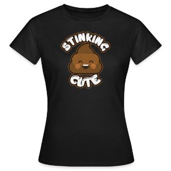 Stinking Cute Emoji - Frauen T-Shirt - Schwarz - Vorne - AI Model Female 172 dark (172cm)