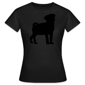 Mops - Frauen T-Shirt - Schwarz - Vorne - AI Model Female 172 dark (172cm)