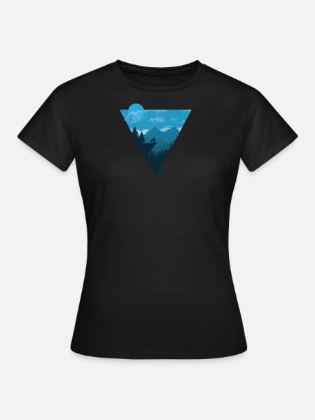 Cadeau de camping Randonnée Voyages Backpacker Wolf - T-shirt Femme - noir
