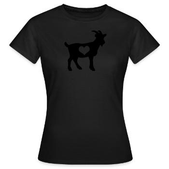 Ziege Ziegenbock - Frauen T-Shirt - Schwarz - Vorne - AI Model Female 172 dark (172cm)